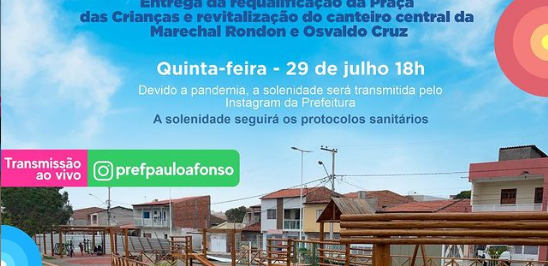 Entrega da requalificação da Praça das Crianças e revitalização do canteiro central da Marechal Rondon e Osvaldo Cruz acontece nesta quinta (29)