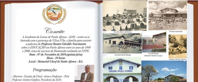 A Academia de Letras de Paulo Afonso promove palestra sobre os 50 anos das Escolas da Chesf em Paulo Afonso