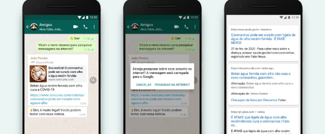 WhatsApp ganha recurso de pesquisa para que usuários possam checar mensagens encaminhadas