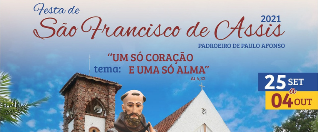 Paróquia São Francisco em Paulo Afonso festeja seu padroeiro a partir de 25 de setembro