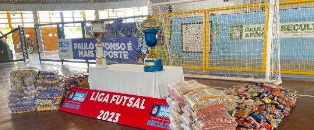 Mais de 2 toneladas de alimentos foram arrecadados nas inscrições da Liga Futsal 2023