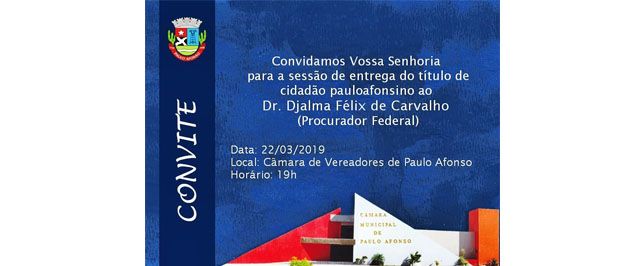 Djalma Félix de Carvalho, criador do Mambembe recebe título de cidadão pauloafonsino 