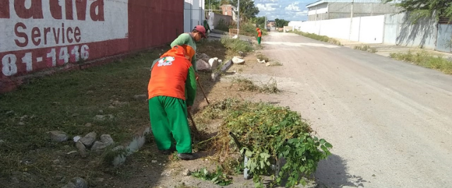 Trabalho de limpeza pública segue em bairros e povoados.
