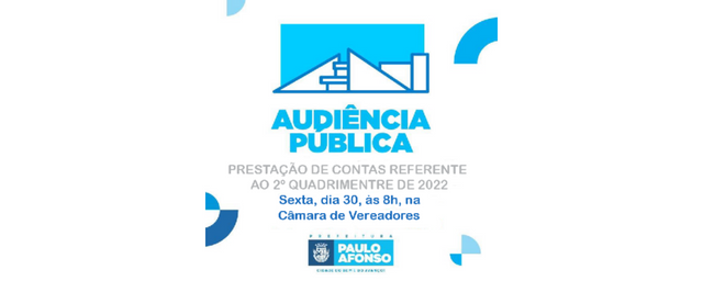 Audiência Pública presta contas do 2º quadrimestre de 2022 nesta sexta (30)