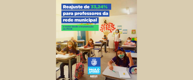 Prefeito Luiz de Deus concede reajuste de 33,24% para professores da rede municipal, o maior desde a implantação do PCCR