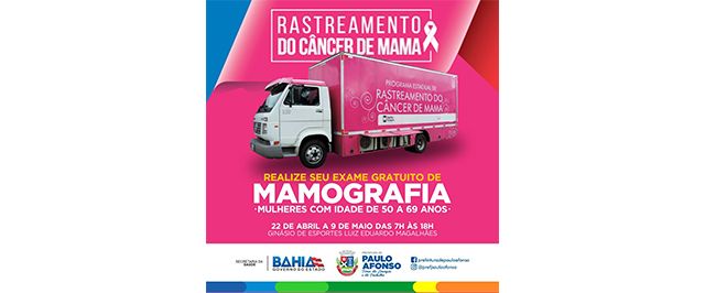 Serviço Móvel de Mamografia será disponibilizado de 22 de abril a 9 de maio