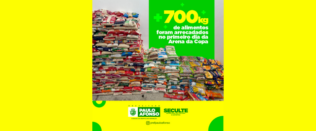 População dá goleada de solidariedade e doa mais de 700 quilos de alimentos na Arena da Copa no primeiro jogo do Brasil