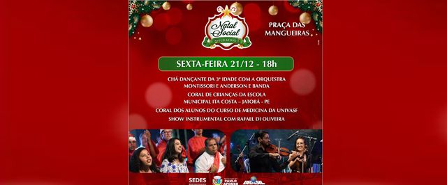 Penúltima semana do Natal Social traz música instrumental, gospel e católica, corais e espetáculo infantil